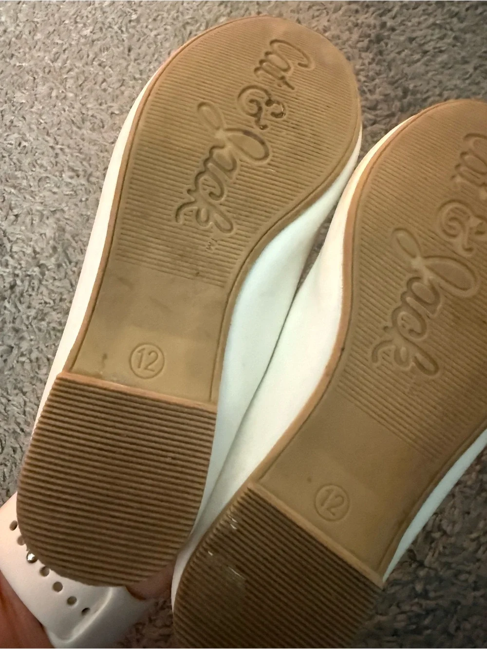 Cat & Jack White Ballet Flats with Bow Sz 12
